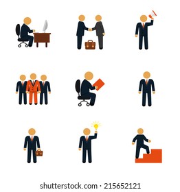 Stock vector business people flat icon set
