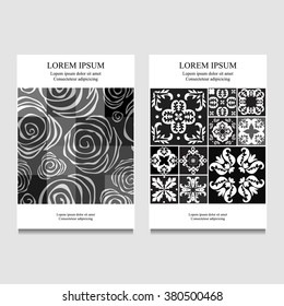 stock vector business template for brochure, card, cover, book with patchwork design