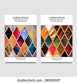 stock vector business template for brochure, card, cover, book with patchwork design