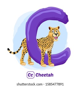 stock vector of C for cheetah. alphabet animal for education