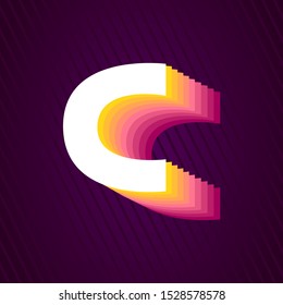 stock vector C retro bold alphabet retro typeface letter, abstract logo icon design template for business corporate. minimalistic concept logo design.