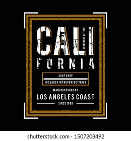 stock vector california surf typography vintage men t-shirt design graphic, vector illustration artistic art