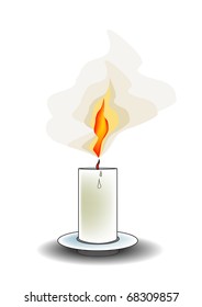Stock vector of a candle isolated on white
