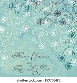 Stock vector card with a floral pattern in vintage style.
