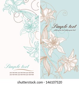 Stock vector card or wedding invitation with abstract flower. Floral background.