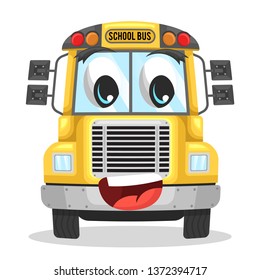stock vector cartoon funny school bus graphic illustration