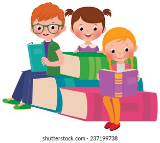 Similar Images, Stock Photos & Vectors of Happy family reading book ...