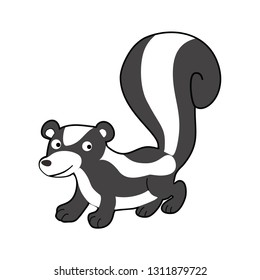 stock vector cartoon skunk isolated on white background