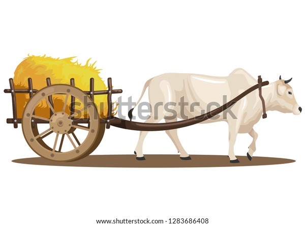 Stock Vector Cattle Pull Full Hay のベクター画像素材 ロイヤリティフリー