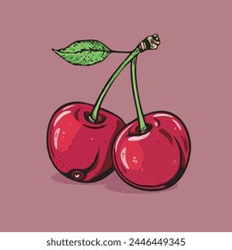 Stock vector of cherry graphic object illustration.