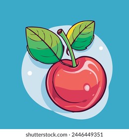 Vector de stock de ilustración de objeto gráfico de cereza.