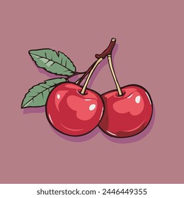 Stock vector of cherry graphic object illustration.