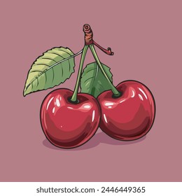 Stock vector of cherry graphic object illustration.