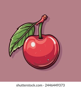 Vector de stock de ilustración de objeto gráfico de cereza.