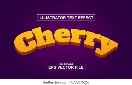 Stock Vector Cherry Style Text Effect