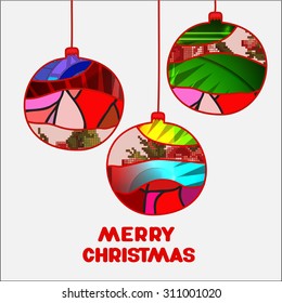 stock vector christmas decorative isolated boll.patchwork design