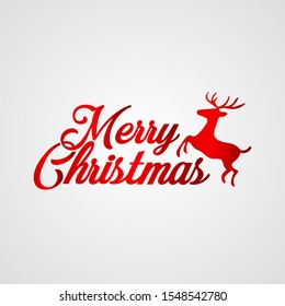 stock vector christmas logo with reindeer. greeting card, christmas sign,symbol and logo.