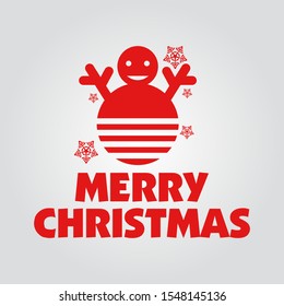 stock vector christmas logo with snowman. greeting card, christmas sign,symbol and logo.