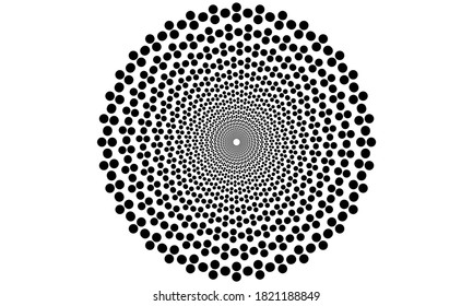 Stock vector circular dot halftone pattern. black and white background