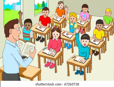 Stock vector of a classroom