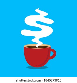 a stock vector of coffee in red cup