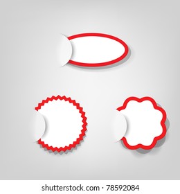 stock vector : collection of empty vector advertisement coupons; realistic cut, takes the background color