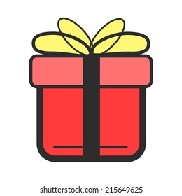 Stock vector color gift flat icon