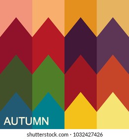 Stock vector color guide. Seasonal color analysis palette for autumn type. For female fashion and beauty appearance