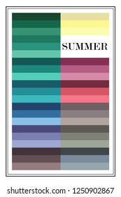 Stock vector color guide. Seasonal color analysis palette for summer  type. Type of female appearance