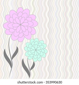 Stock Vector Colorful Background with Abstract Flowers