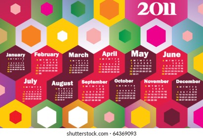 Stock vector colorful calendar 2011
