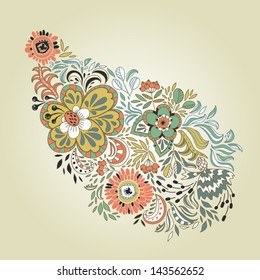 Stock vector composition with abstract flowers. Beautiful background.