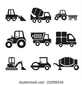 Stock vector construction machine pictogram icon set