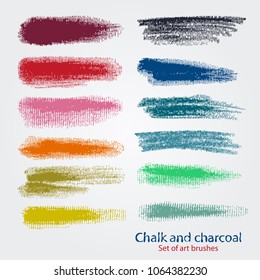  Vector de material. Texturas onduladas de tiza y carbón. Pincel dinámico en un marco decorativo. Un amplio cepillo artístico. Paleta de color Pastel. Plantilla para el registro de adhesivos, carteles, carteles.