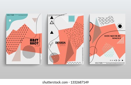 stock vector covers templates set with graphic geometric elements applicable for brochures posters covers
