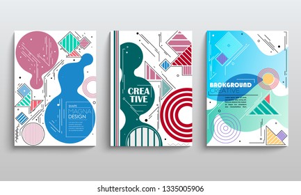 stock vector covers templates set with graphic geometric elements applicable for brochures posters covers