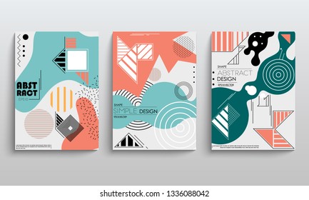 stock vector covers templates set with graphic geometric elements applicable for brochures posters covers