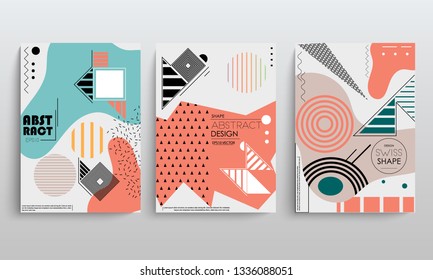 stock vector covers templates set with graphic geometric elements applicable for brochures posters covers