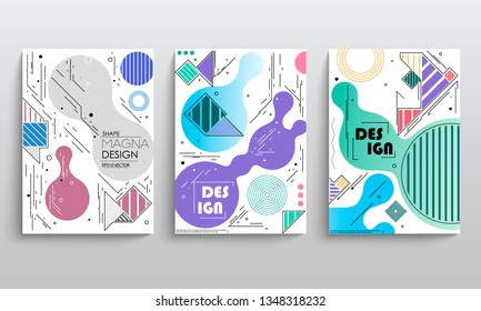 stock vector covers templates set with graphic geometric elements applicable for brochures posters covers