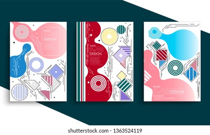 stock vector covers templates set with graphic geometric elements applicable for brochures posters covers