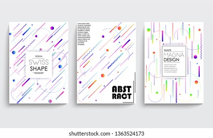stock vector covers templates set with graphic geometric elements applicable for brochures posters covers