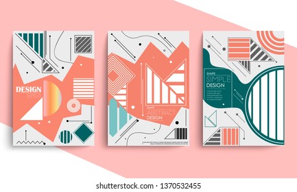 stock vector covers templates set with graphic geometric elements applicable for brochures posters covers