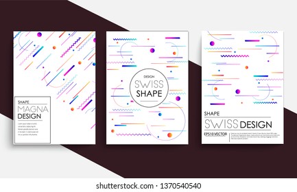 stock vector covers templates set with graphic geometric elements applicable for brochures posters covers