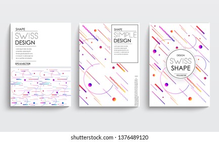 stock vector covers templates set with graphic geometric elements applicable for brochures posters covers