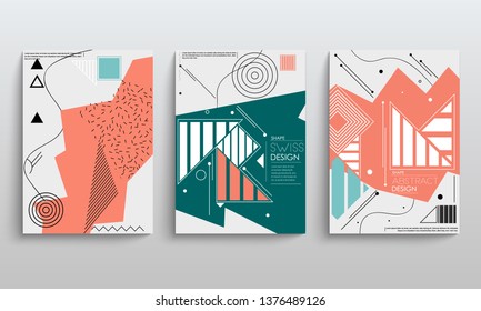 stock vector covers templates set with graphic geometric elements applicable for brochures posters covers
