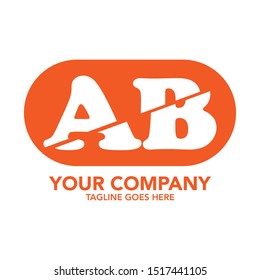 stock vector creative AB letter abstract logo icon design template for business corporate. minimalistic concept logo design.