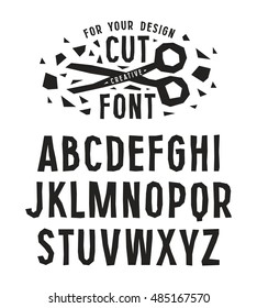 Stock vector creative alphabet for your design. Black print on white background