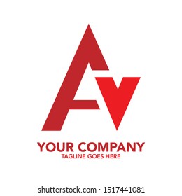 stock vector creative AV letter abstract logo icon design template for business corporate. minimalistic concept logo design.