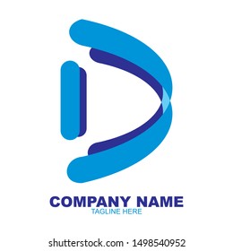 stock vector creative D letter abstract logo icon design template for business corporate. minimalistic concept logo design.