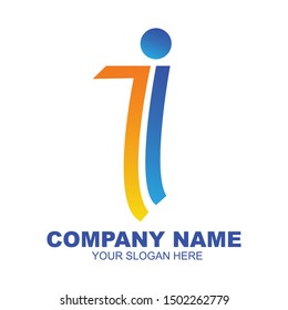 stock vector creative I letter abstract logo icon design template for business corporate. minimalistic concept logo design.